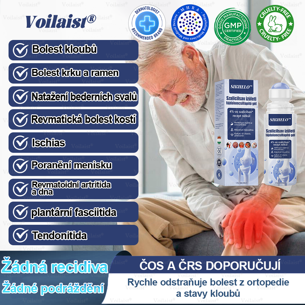 💧Voilaist® Kyselina Salicylová Gel pro úlevu od bolesti kloubů - (snižuje otoky kloubů, bolest, ztuhlost, zarudnutí, teplo, bolestivost a únavu kloubů), obsahuje 4% kyseliny salicylové, glukosamin, MSM, arniku, chondroitin, vitamín K2