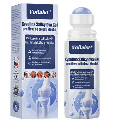 💧Voilaist® Kyselina Salicylová Gel pro úlevu od bolesti kloubů - (snižuje otoky kloubů, bolest, ztuhlost, zarudnutí, teplo, bolestivost a únavu kloubů), obsahuje 4% kyseliny salicylové, glukosamin, MSM, arniku, chondroitin, vitamín K2