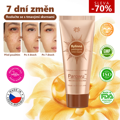 Parowu™ Bělící a Odstraňující Skvrny Maska -Přírodní složky trvale odstraňují pigmentové skvrny, stařecké skvrny, pihy a sluneční skvrny.